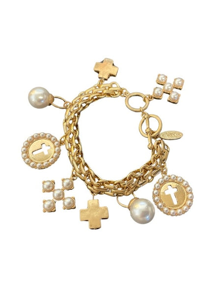 Sarah Coin Cross Bracelet