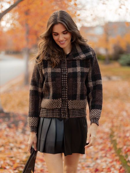 Plaid Button Down Cardigan