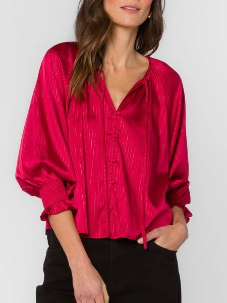 Tina Raglan Sleeve Satin Top