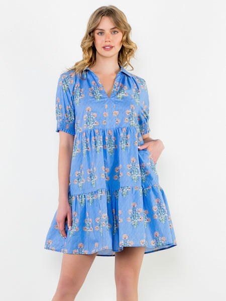 Puff Sleeve Floral Dress