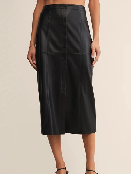 {Z Supply} Reine Faux Leather Midi Skirt