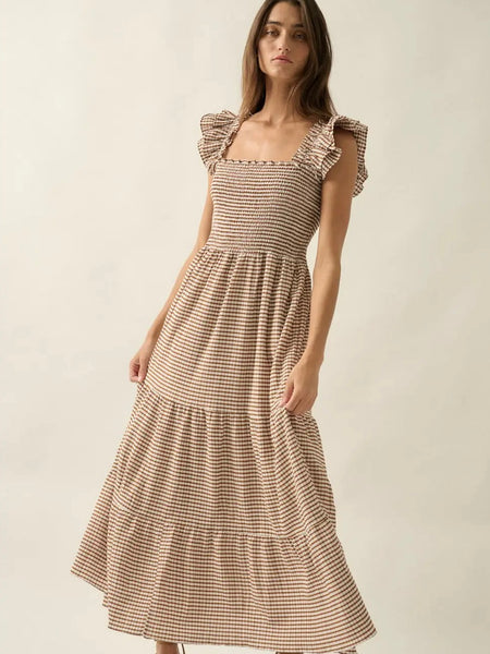 Greta Gingham Midi Dress