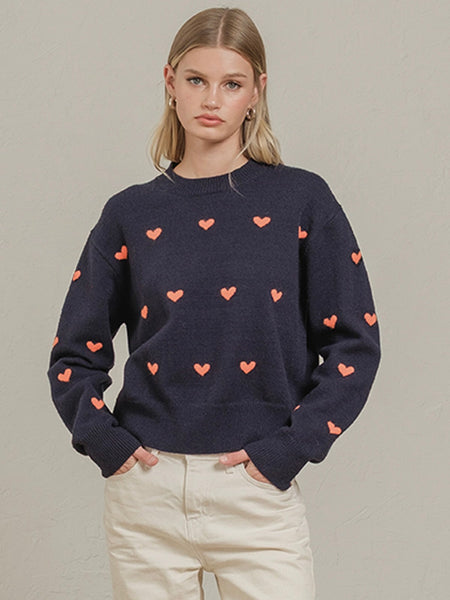 Heart Point Knit Sweater