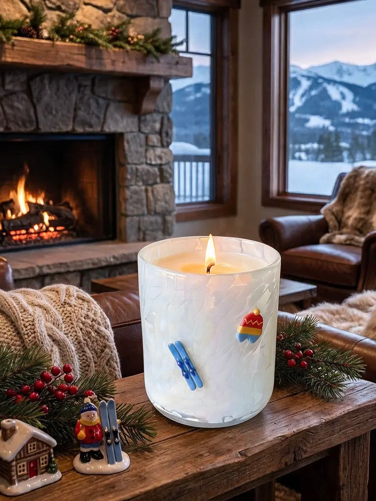 Ski Vacation Icon Candle