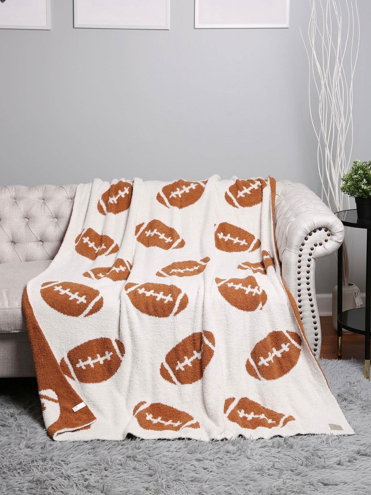 Comfy Luxe Football Throw Blanket