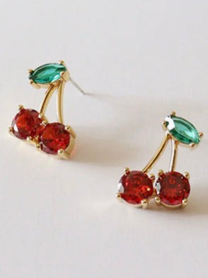 Cherry Cubic Stud Earrings