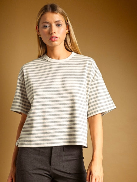 Double Striped Short Sleeve Top
