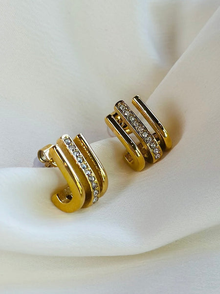 Dainty Triple Strand with CZ Earrings