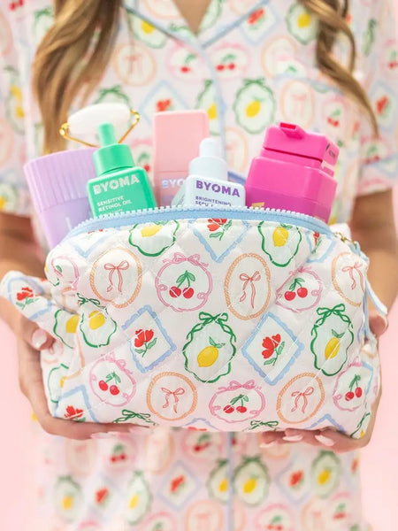Quilted Cosmetic Bag- Fruit Cocktail