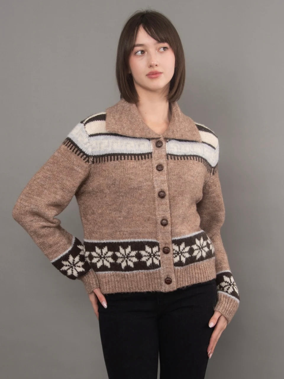 Kimiko Shirt Neck Cardigan