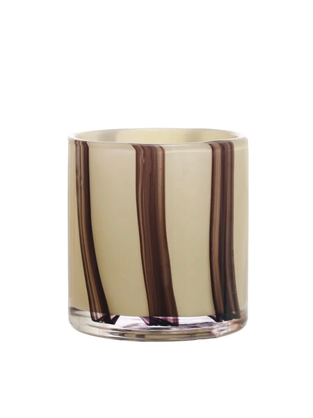 Glass Stripe Candle Holder