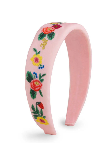 Climbing Roses Embroidered Headband