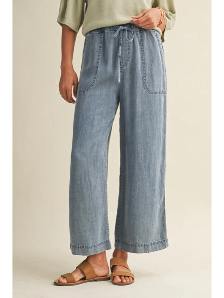 Tencel Cropped Denim Pants