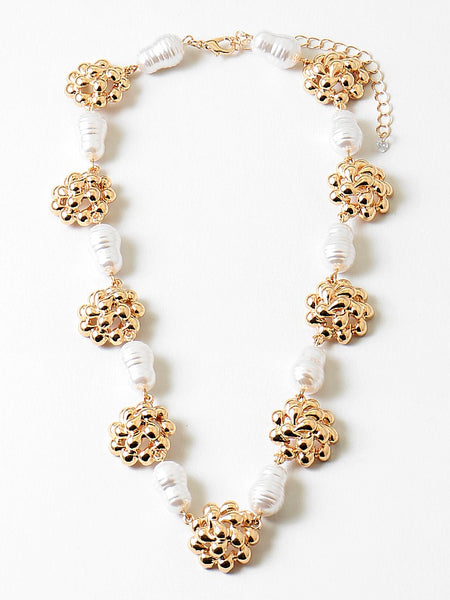 Cluster Pearl Necklace