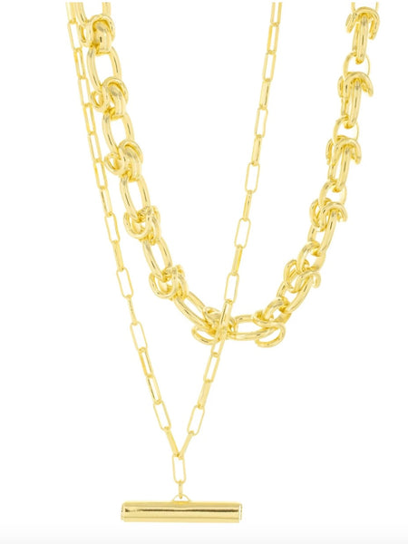 T Bar Double Necklace