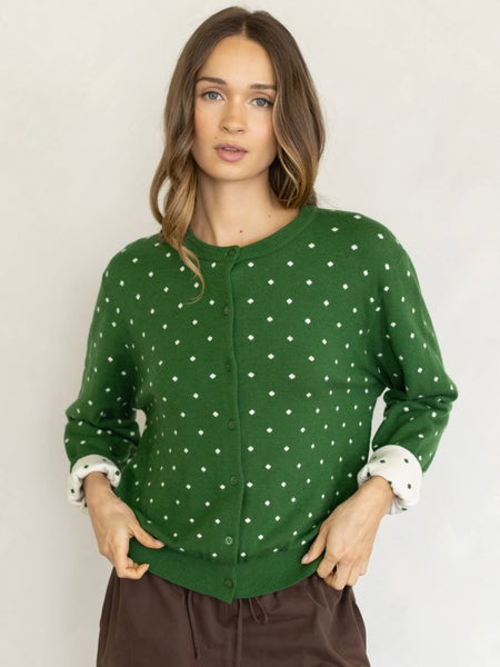Two Tone Dot Cardigan