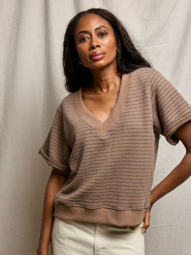 {perfectwhitetee} Briggs French Terry Stripe Sweatshirt