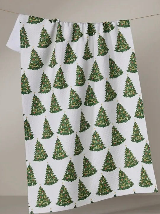 Geometry Decked Out Holiday Tea Towel