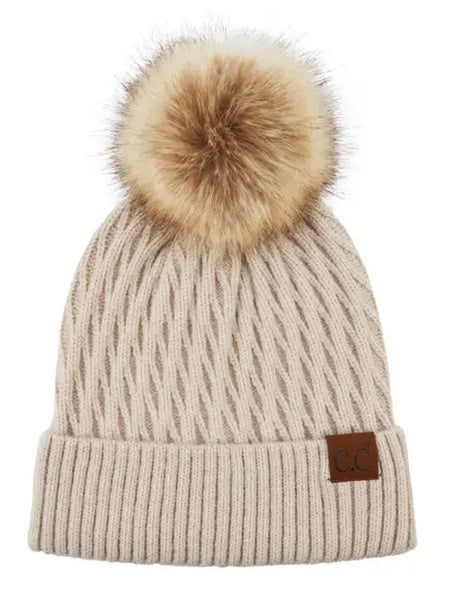 Fur Pom Beanie