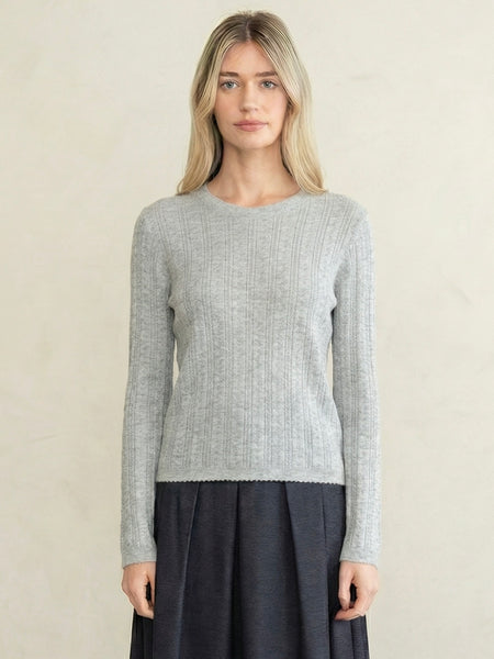 Sophia Scalloped Pointelle Knit Top
