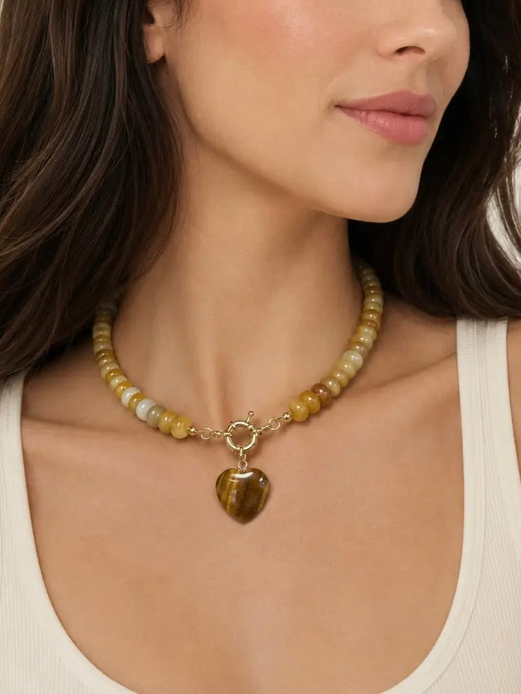 Natural Stone Bead Necklace