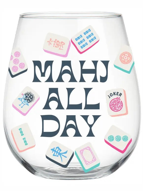 Mahj All Day Stemless Wine Glass