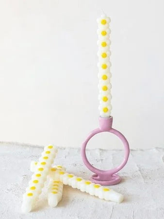 Unscented Stacked Daisy Shaped Taper Candles