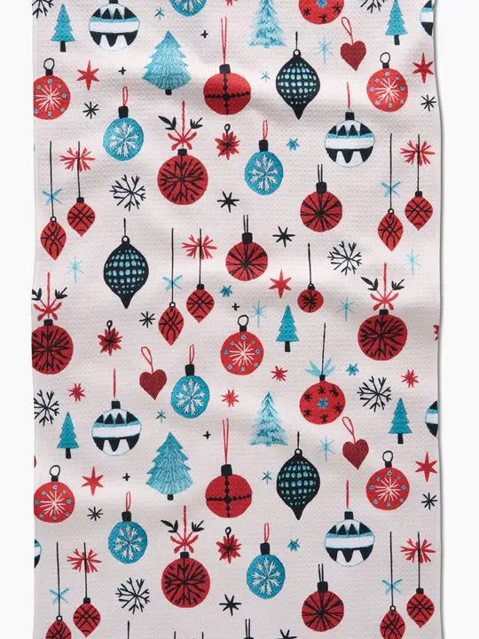 Geometry : Embroidered Ornaments Tea Towel