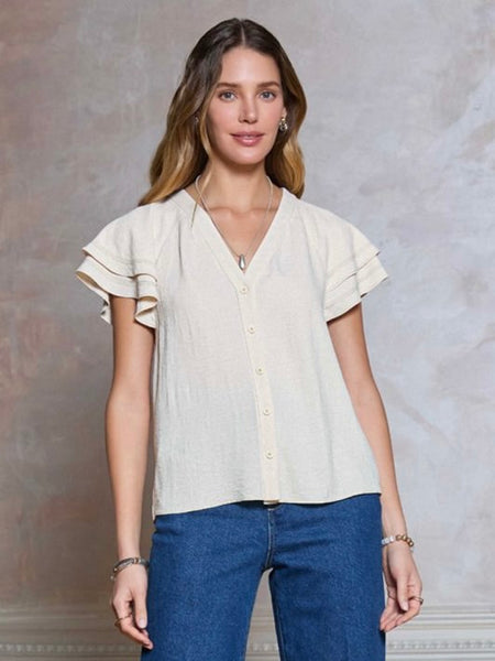 Emery Flutter Sleeve Blouse