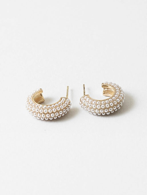 Puffy Pearl Cluster Hoop