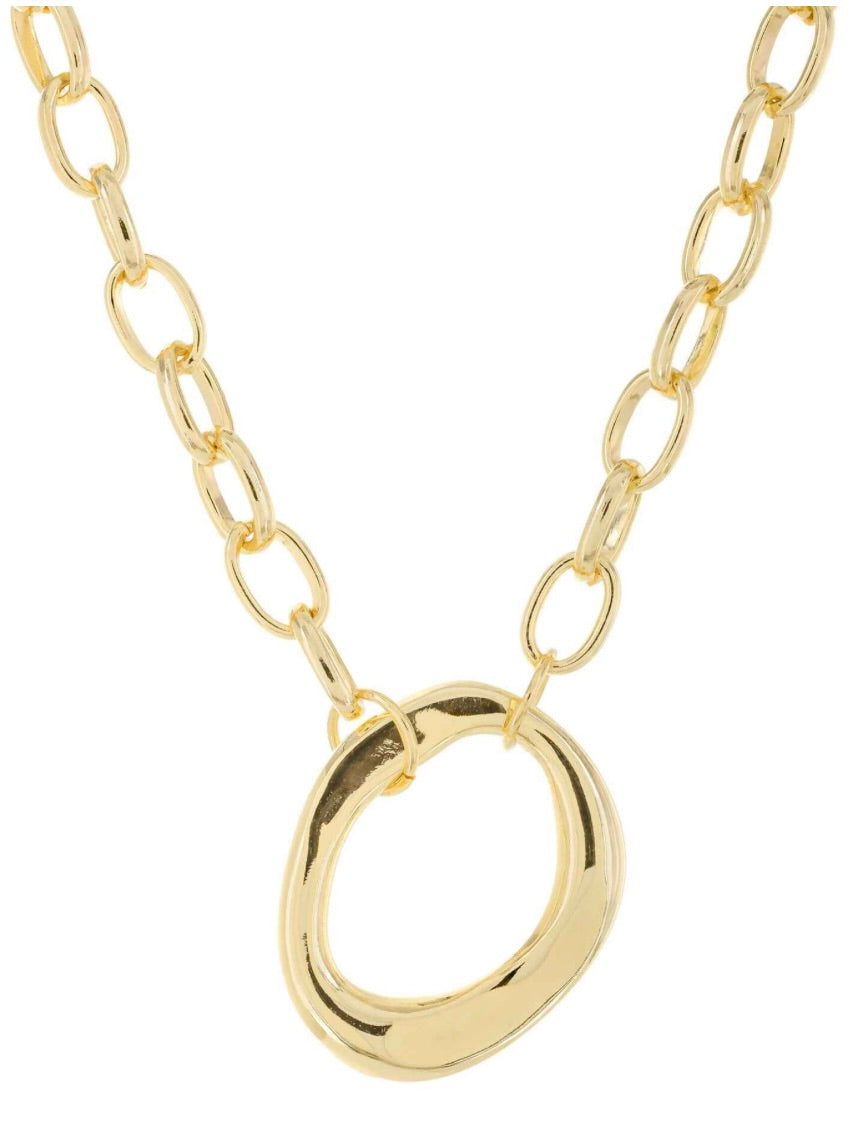 Oval Pendant Chain Necklace