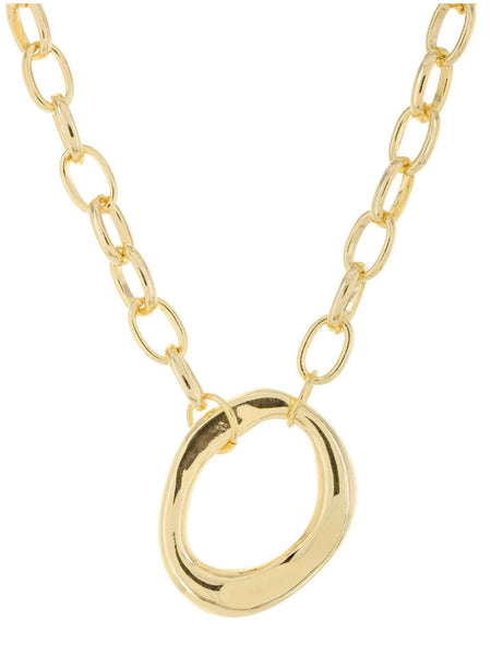 Oval Pendant Chain Necklace