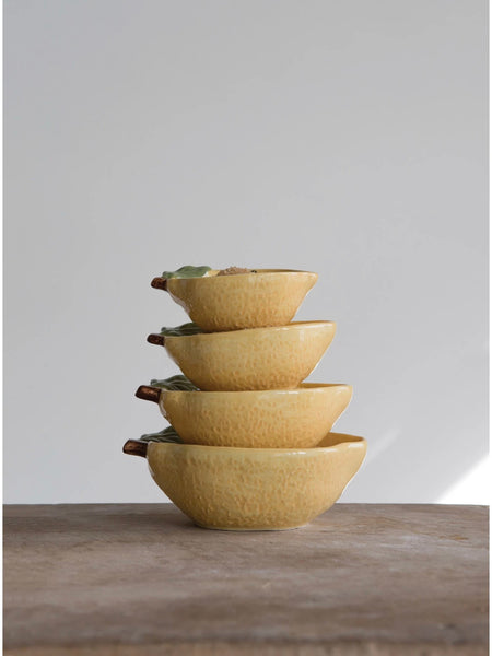 Stoneware Lemon Measuring Cups