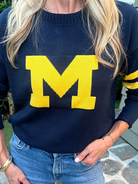 Michigan Go Blue Varsity Crewneck Sweater