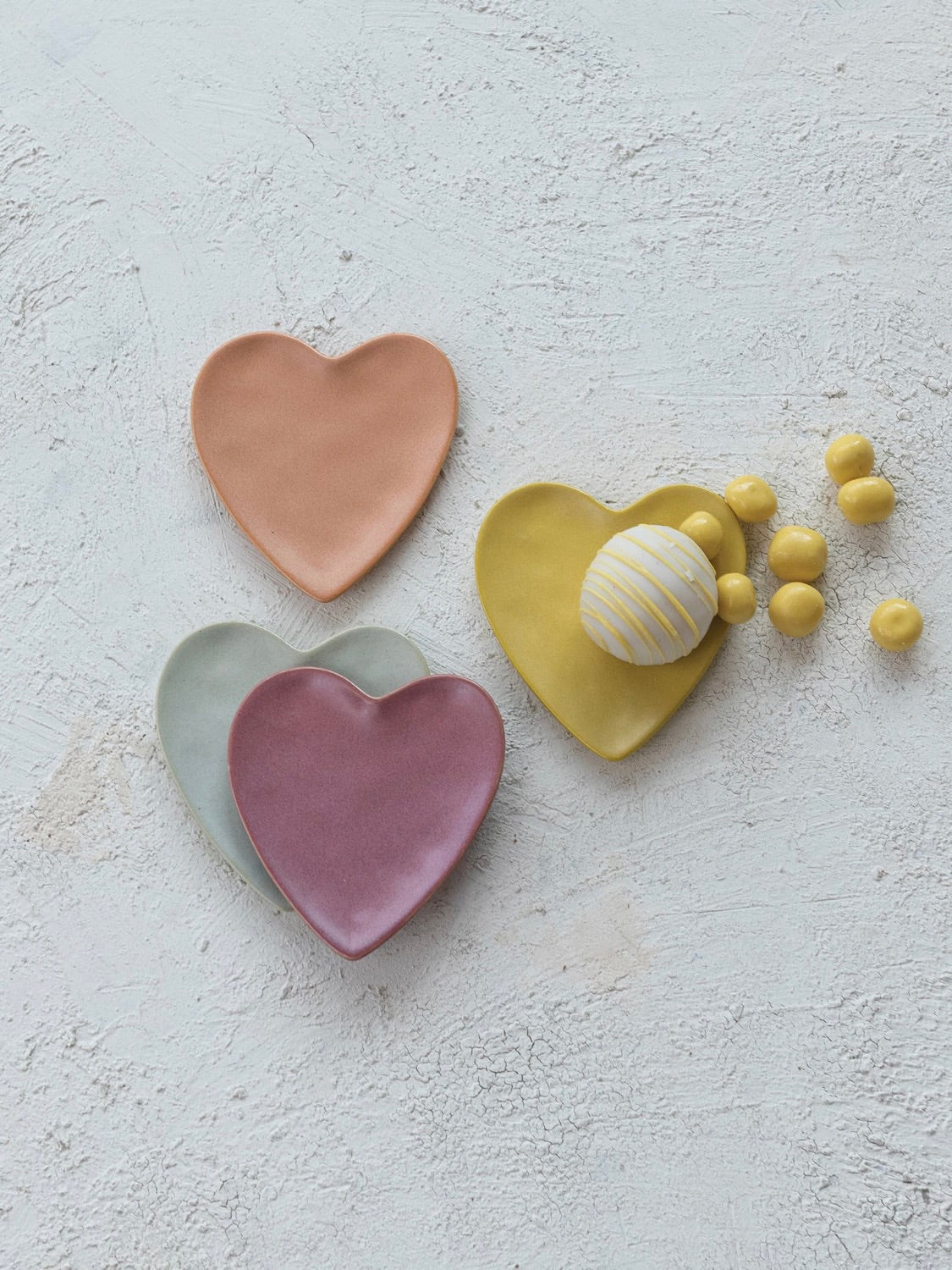 Stoneware Heart Shaped Matte Finish Dish