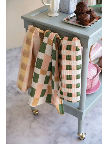 Cotton Blend Waffle Weave Checks & Plaid Tea Towel