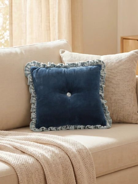 Cotton Velvet Tufted Lumbar Pillow