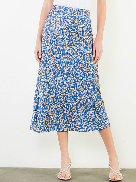 Satin Floral Skirt