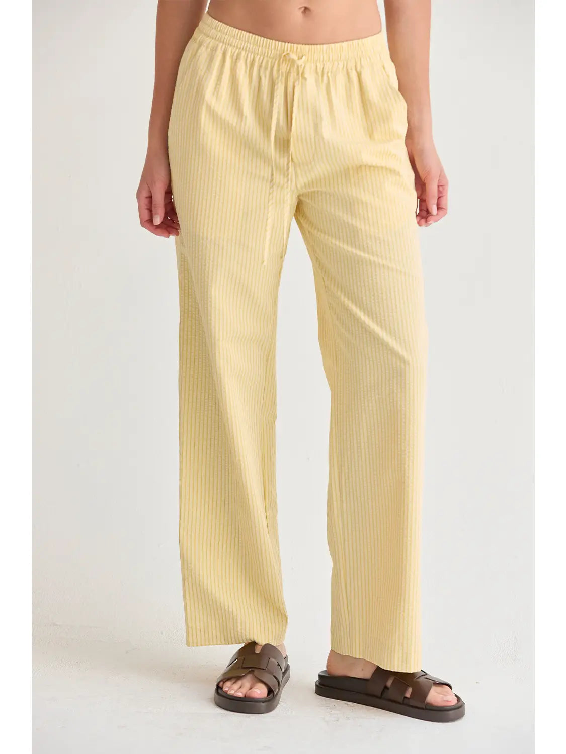 Deni Textured Striped Drawstring Pants