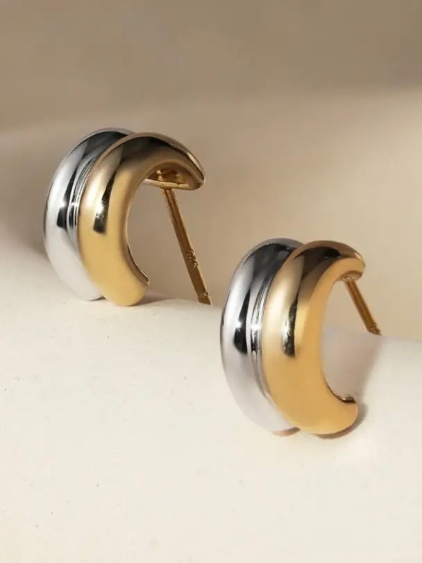 Puffy Double Hoop Earrings