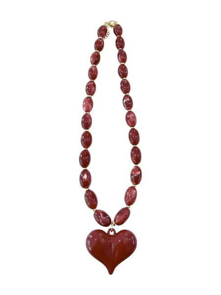Roxie Beaded Necklace with Heart