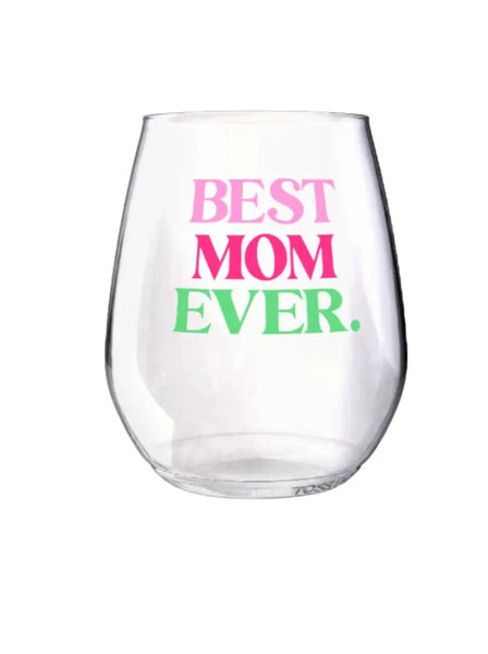 Mom Stemless Wine Glass