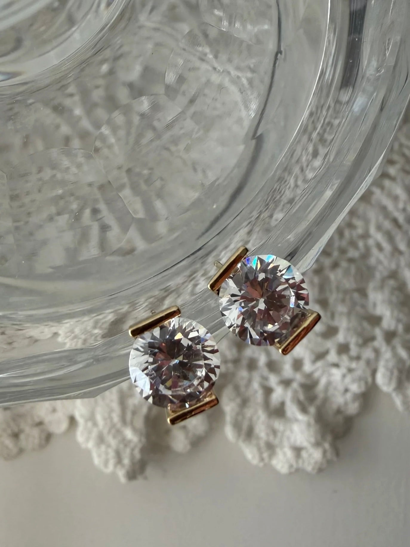 Cubic Zirconia Swaddle Studs
