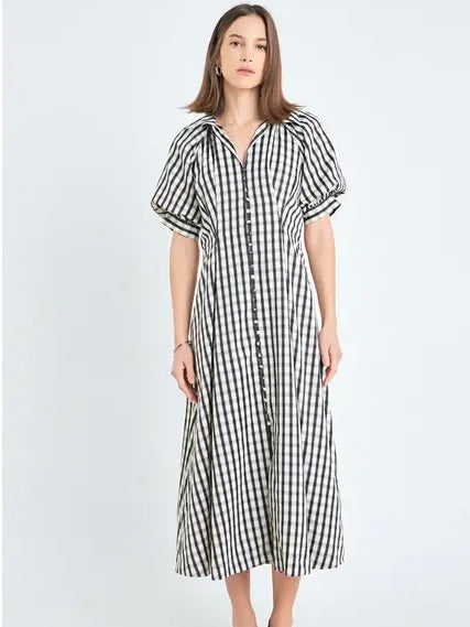 Casey Plaid Button Down Dress