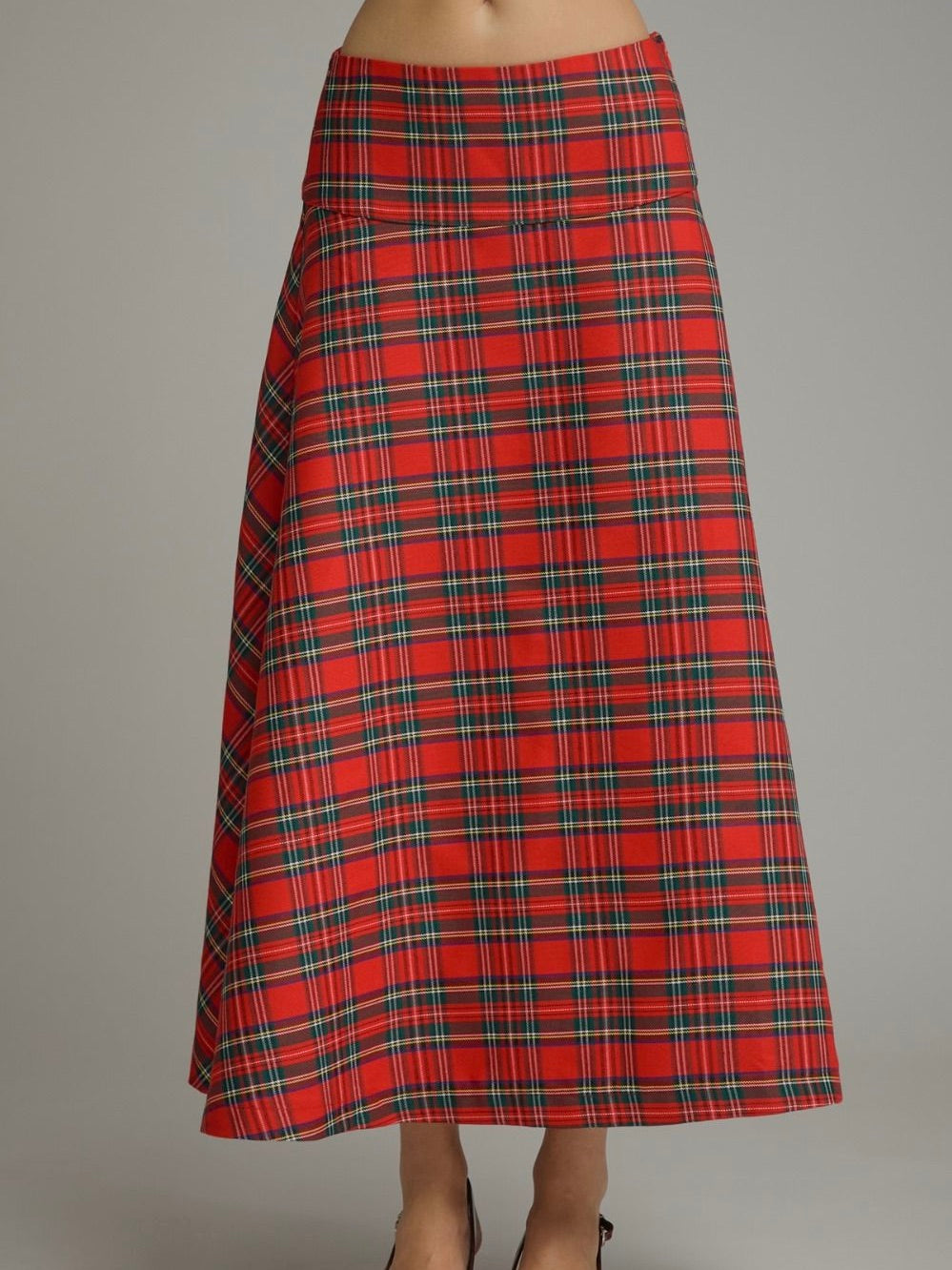 Plaid Midi Skirt