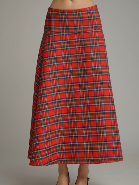 Plaid Midi Skirt