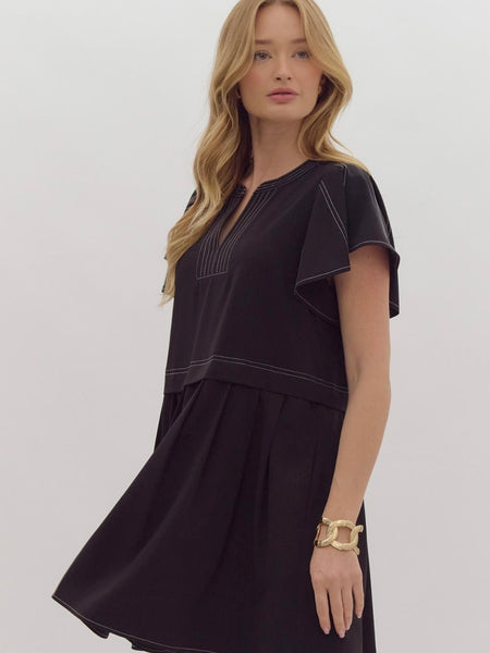 Toni Pleated Front Dress