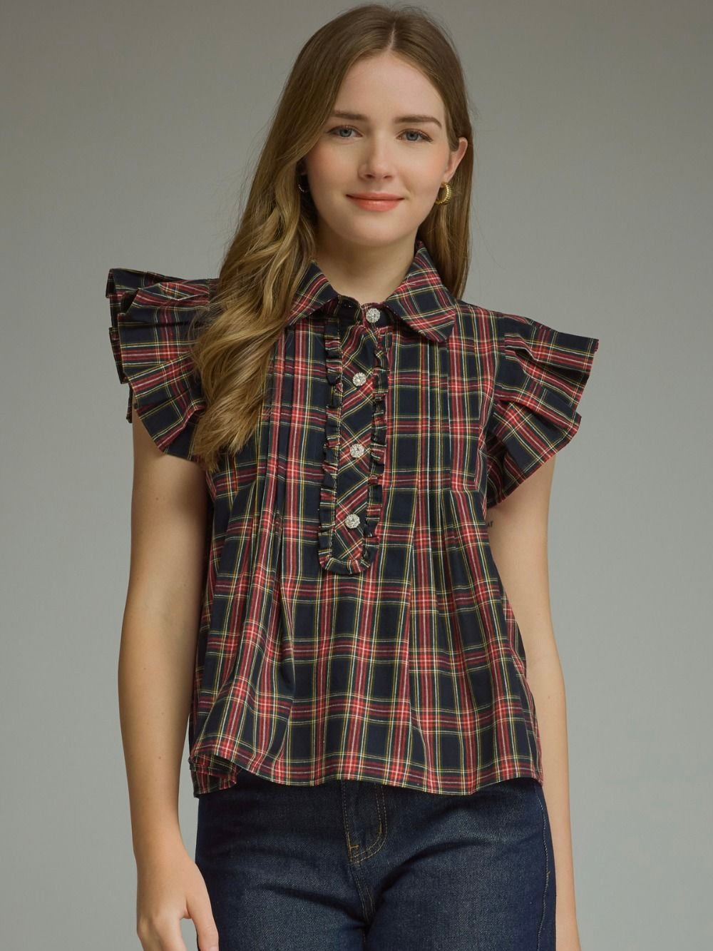 Lauren Plaid Top