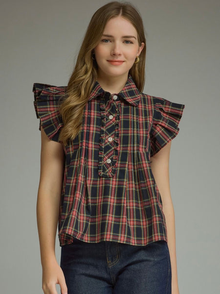 Lauren Plaid Top
