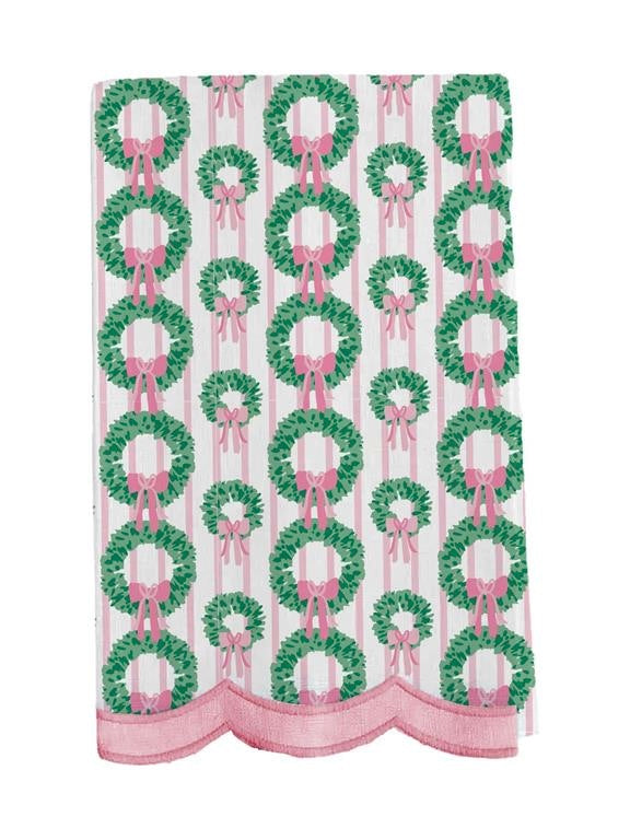 Rosy Wreaths Tea Towel